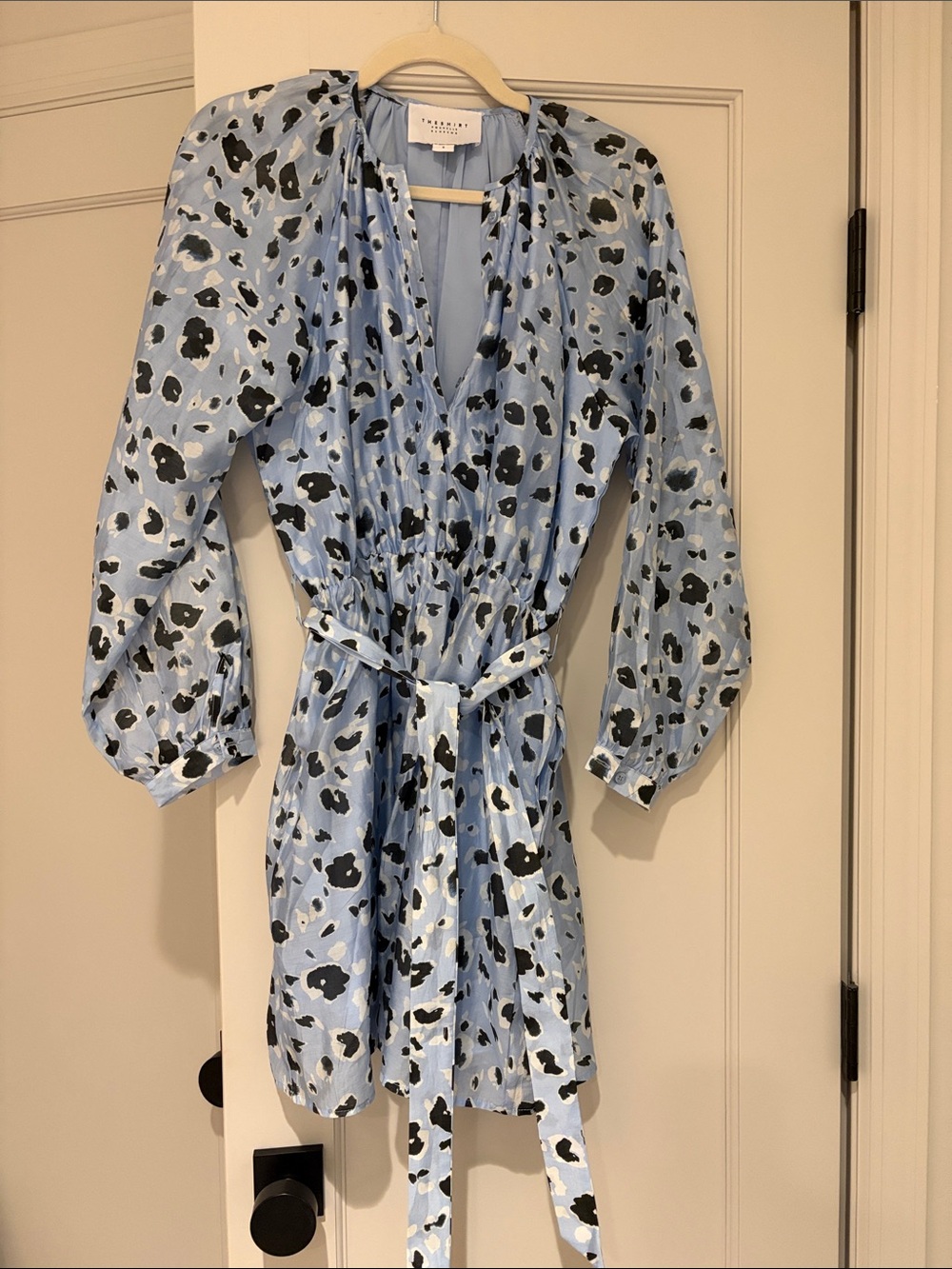 The Shirt by Rochelle Behrens Light Blue and Black Floral Dress